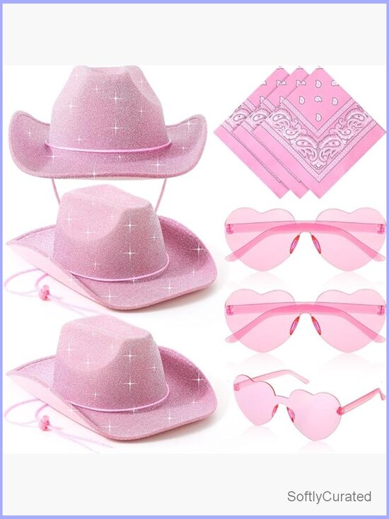 Cowboy Hat with Bandanas & Sunglasses Party Set of 9 Pcs Western Cowgirl main image 4